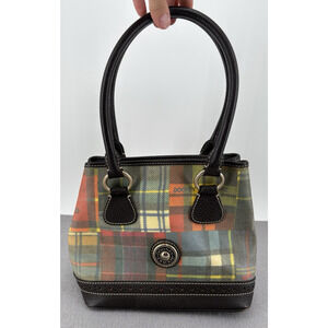 Dooney & Bourke VTG Madras Ladybug Picnic Patchwork Plaid Small Bag Handbag Y2K